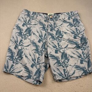 True Nation‎  Shorts Men's 38 HAWIIAN PRINT Cotton Stretch CASUAL TEAL BLUE